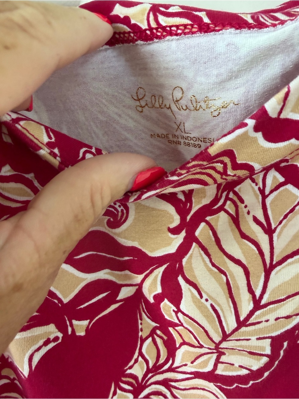 Lilly Pulitzer XL Red and gold dress - Picture 2 of 4